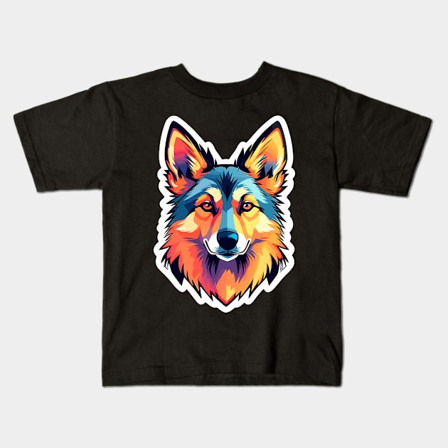 German Shepherd Dog Illustration Kids T-Shirt by FluffigerSchuh